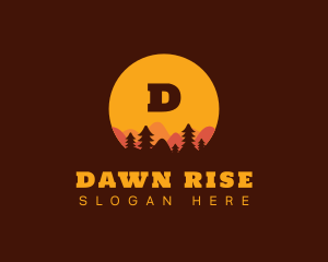 Dawn - Sunset Forest Silhouette logo design