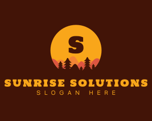 Dawn - Sunset Forest Silhouette logo design