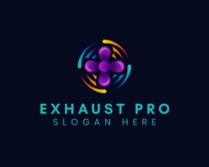 Exhaust - Wind Exhaust Fan logo design