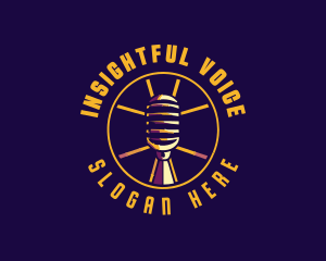 Broadcast Studio Microphone logo design