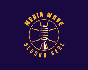 Broadcast Studio Microphone logo design