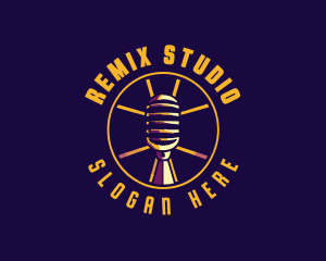 Broadcast Studio Microphone logo design