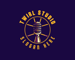 Broadcast Studio Microphone logo design