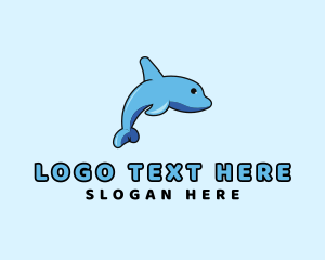 Aquarium - Baby Dolphin Animal logo design