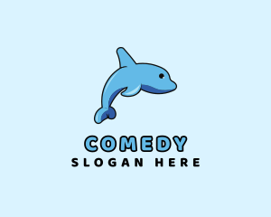 Aquatic - Baby Dolphin Animal logo design