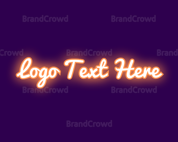 Orange Neon Sign Logo