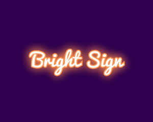Sign - Orange Neon Sign logo design