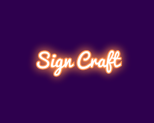 Orange Neon Sign logo design