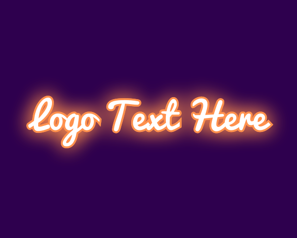 Podcast - Orange Neon Sign logo design