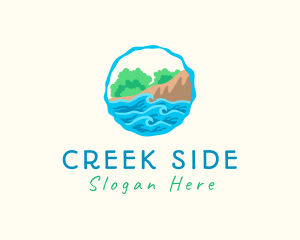 Creek - Natural Water Trees logo design