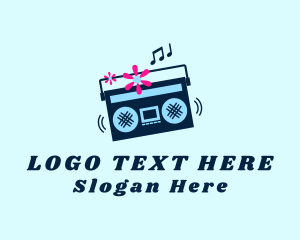 Music Writer - Flower Boombox Radio logo design