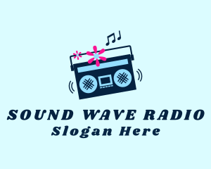 Radio - Flower Boombox Radio logo design