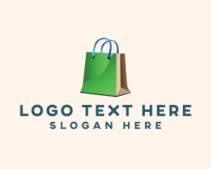 Shop - Online Shopping Paper Bag logo design