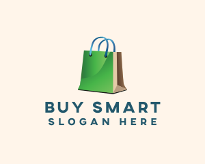 Online Shopping Paper Bag logo design