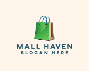 Online Shopping Paper Bag logo design