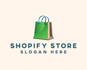 Online Shopping Paper Bag logo design