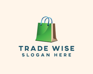 Merchant - Online Shopping Paper Bag logo design