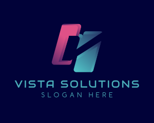 Negative Space Letter V Business logo design