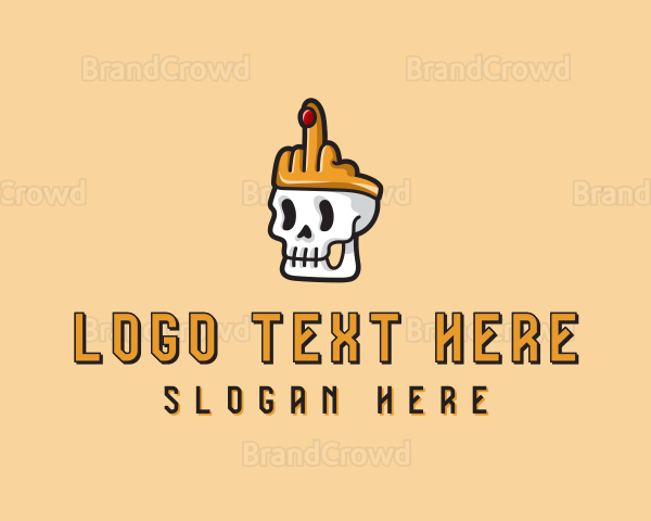 Skull Crown Middle Finger Logo