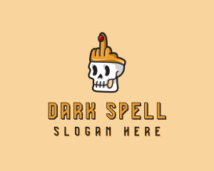 Skull Crown Middle Finger logo design