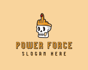 Skull Crown Middle Finger logo design