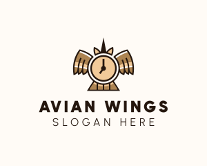 Time Clock Wings logo design