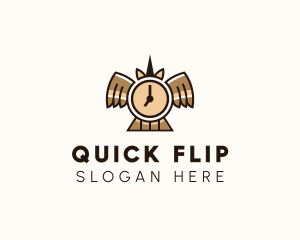 Time Clock Wings logo design