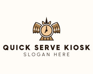 Time Clock Wings logo design