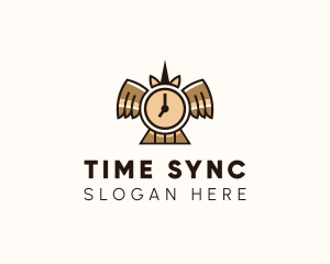 Time Clock Wings logo design