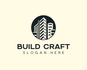 Skyscraper Building Realty logo design