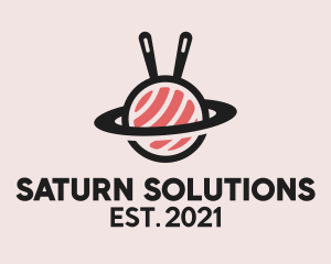 Saturn - Sushi Orbit Planet logo design