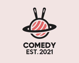 Food Stall - Sushi Orbit Planet logo design