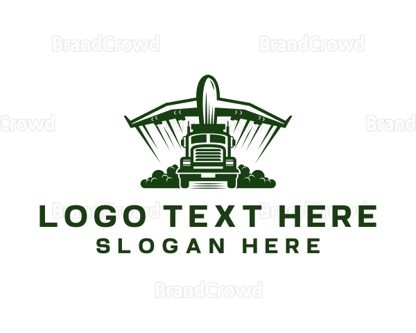 Truck Plane Transportation Logo