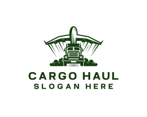 Truck Plane Transportation logo design