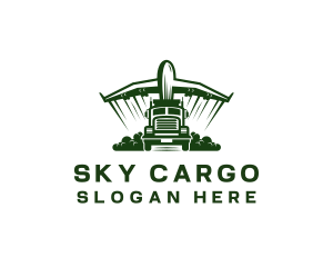 Truck Plane Transportation logo design