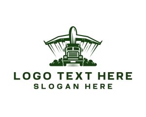 Truck Plane Transportation Logo