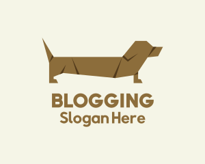 Dachshund Dog Origami Logo
