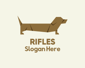Dachshund Dog Origami Logo