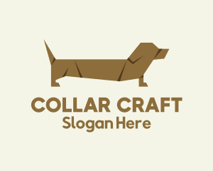 Dachshund Dog Origami logo design