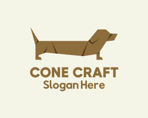 Dachshund Dog Origami logo design