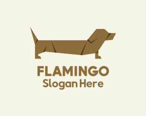 Animal - Dachshund Dog Origami logo design