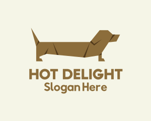 Dachshund Dog Origami logo design