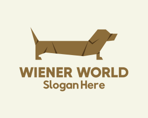 Dachshund - Dachshund Dog Origami logo design