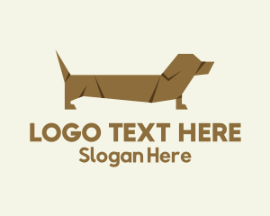 Puppy - Dachshund Dog Origami logo design