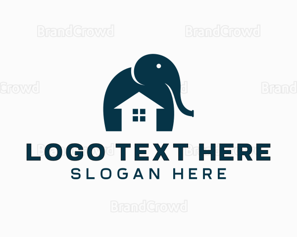 Elephant Animal Home Logo