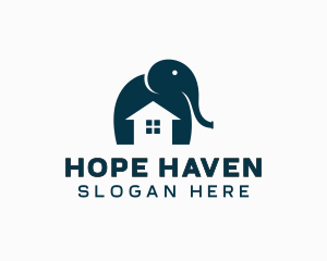 Movers - Elephant Animal Home logo design