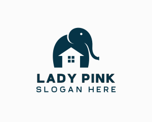 Green Elephant - Elephant Animal Home logo design
