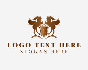 Mythical - Horse Pegasus Shield logo design