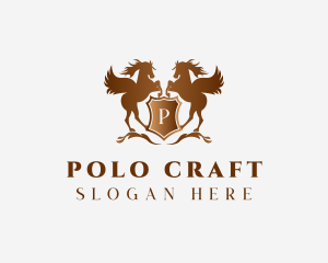 Polo - Horse Pegasus Shield logo design