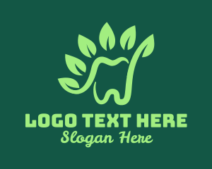 Floss - Green Natural Tooth logo design